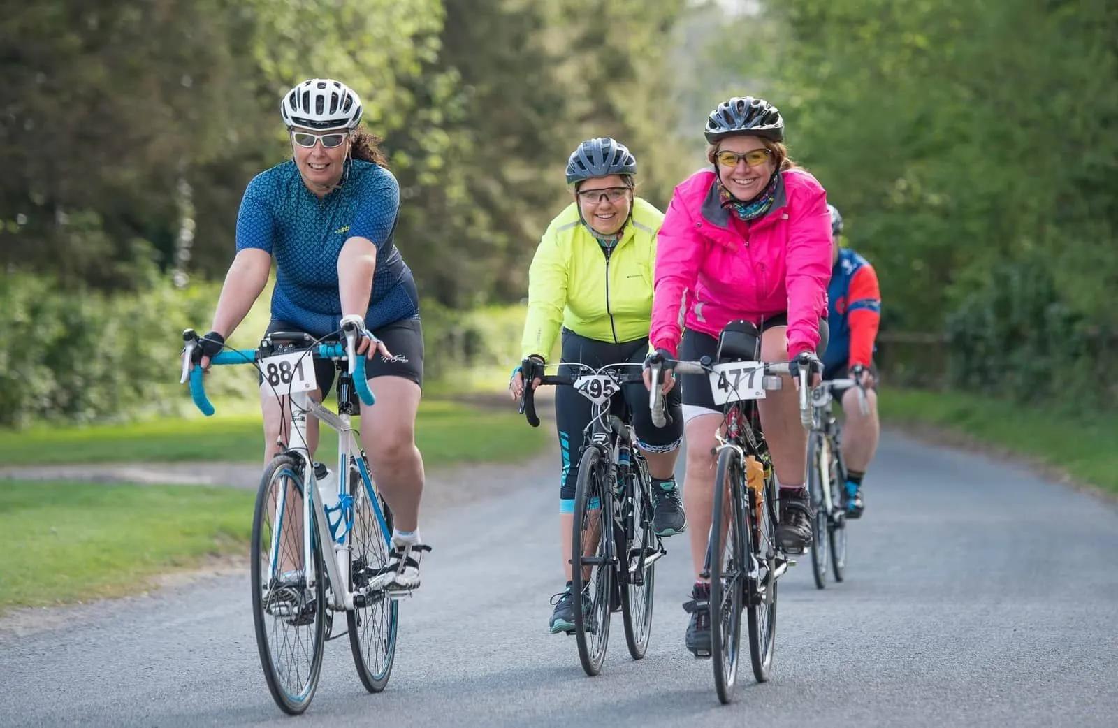 Cyclists riding together on a road - Princess Margaret Cancer Foundation Ride to Conquer Cancer charity event near Belleville